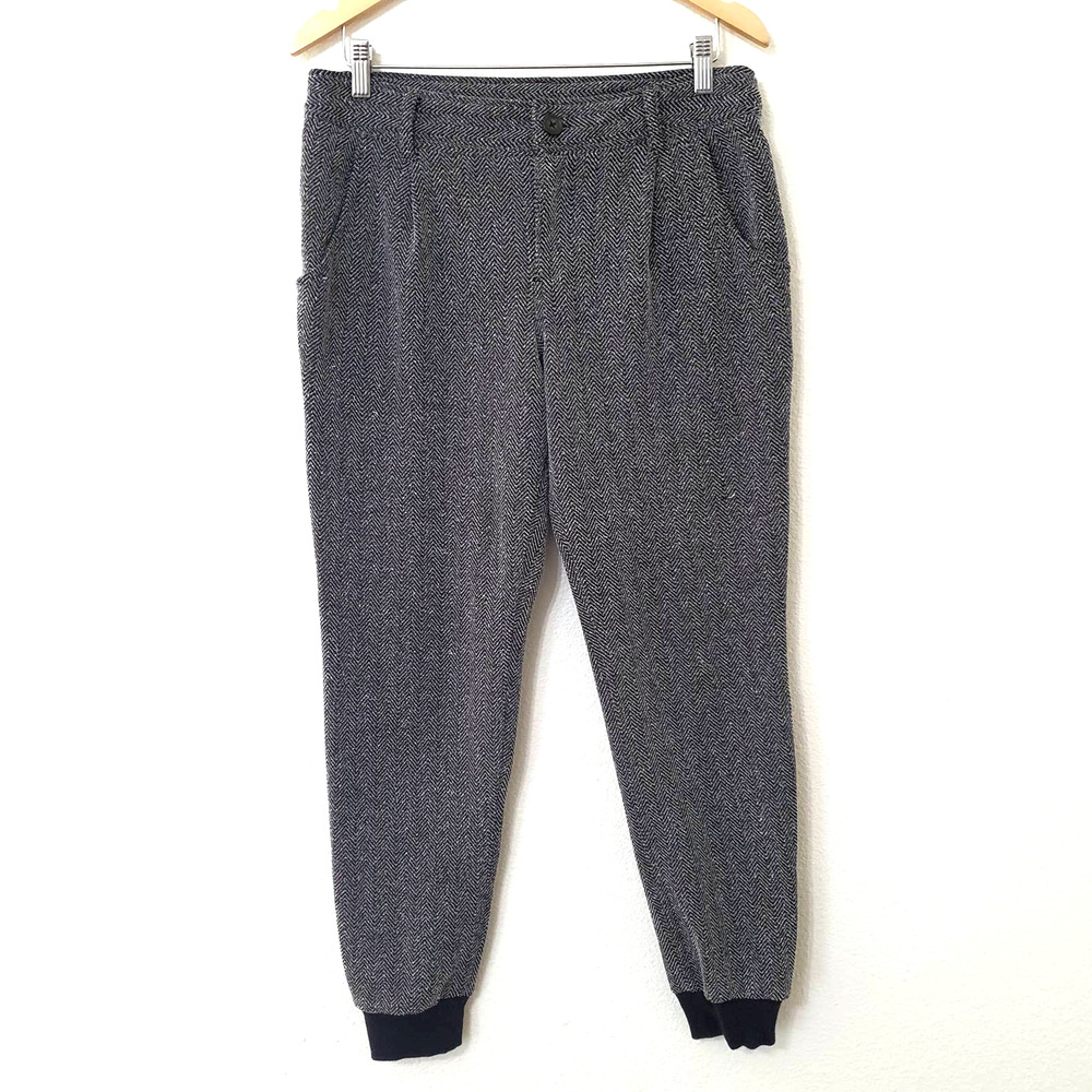 Free People Gray Pleated Tweed Jogger Pants Stretch Women's Size 8